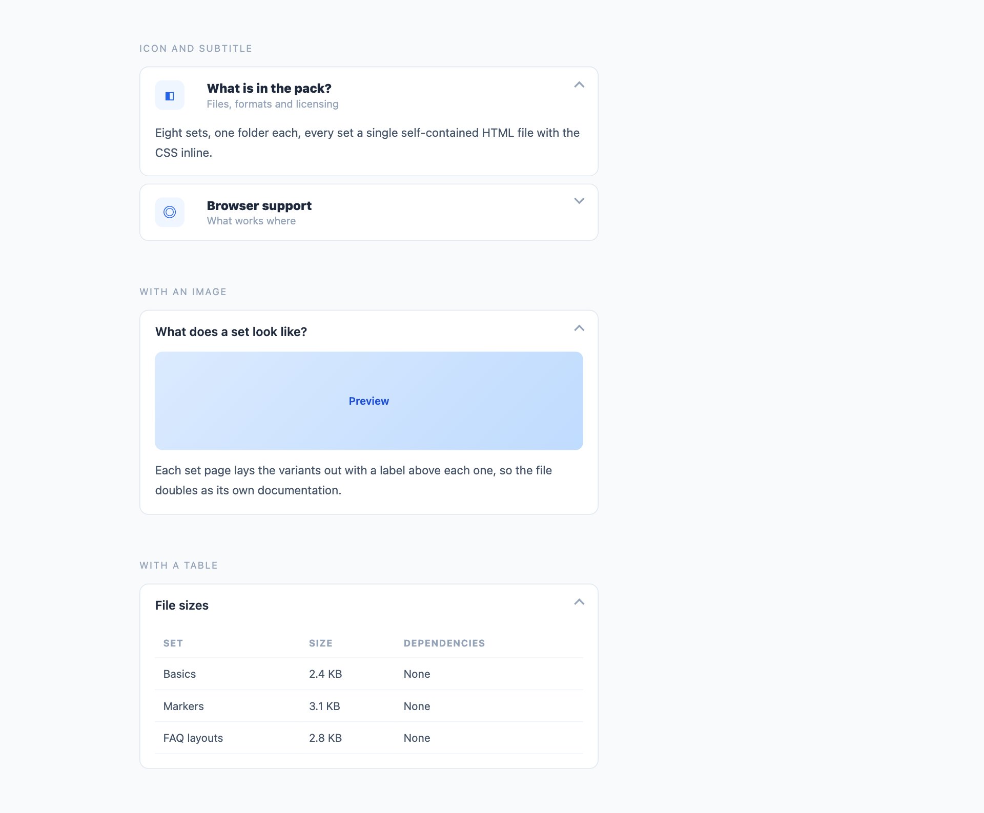 Rich Panels — free CSS accordion designs by uiCookies