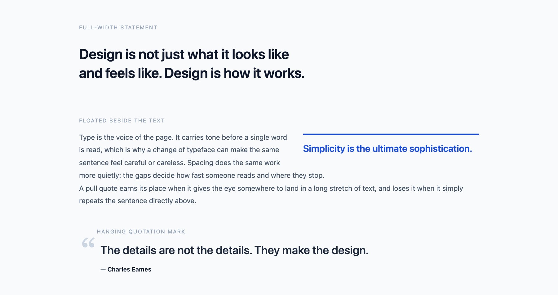 Pull Quotes — free CSS blockquote styles by uiCookies