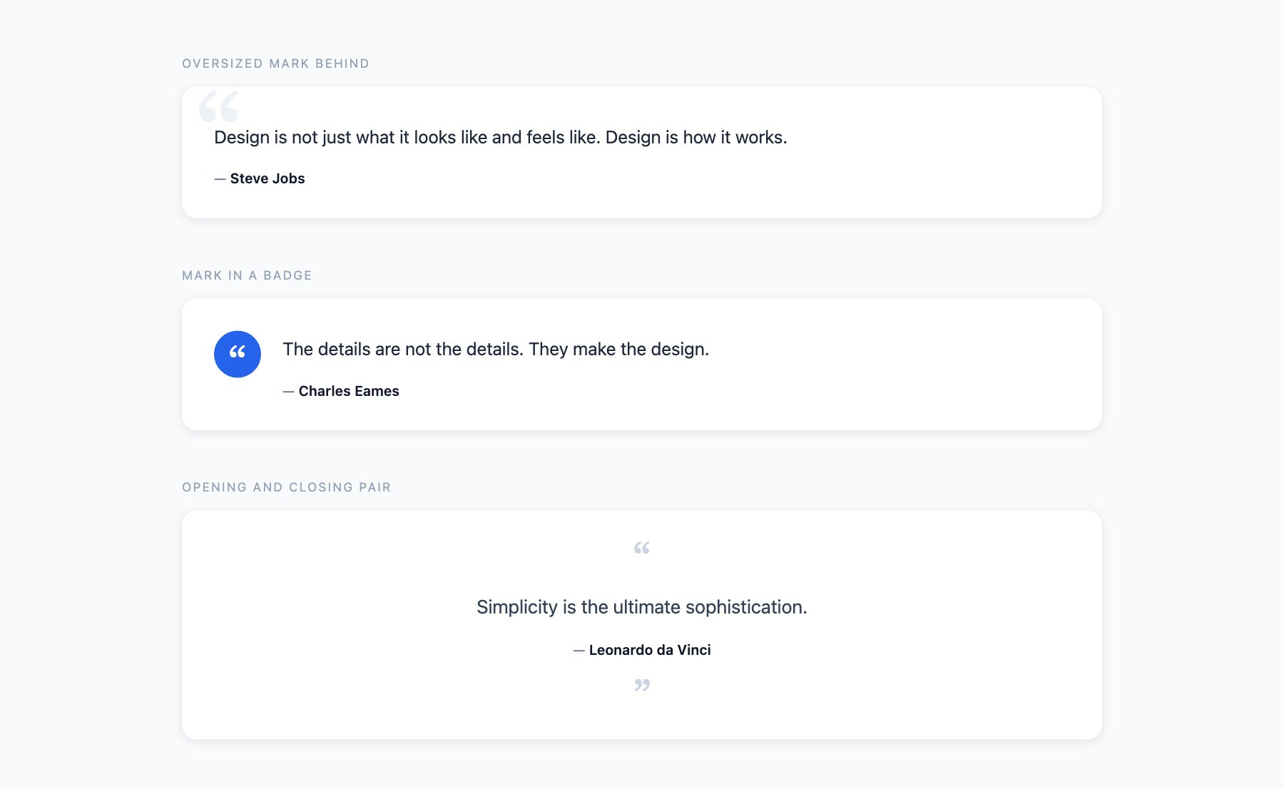 Decorative Marks — free CSS blockquote styles by uiCookies