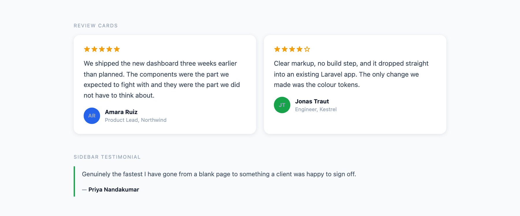 Testimonials — free CSS blockquote styles by uiCookies