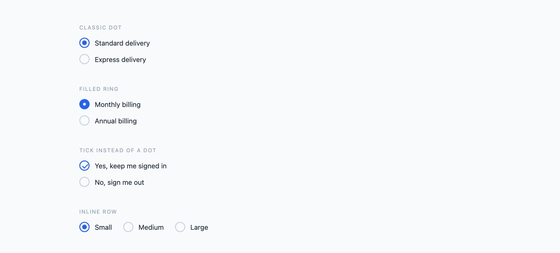 Radio Basics — free CSS checkbox and radio button designs by uiCookies