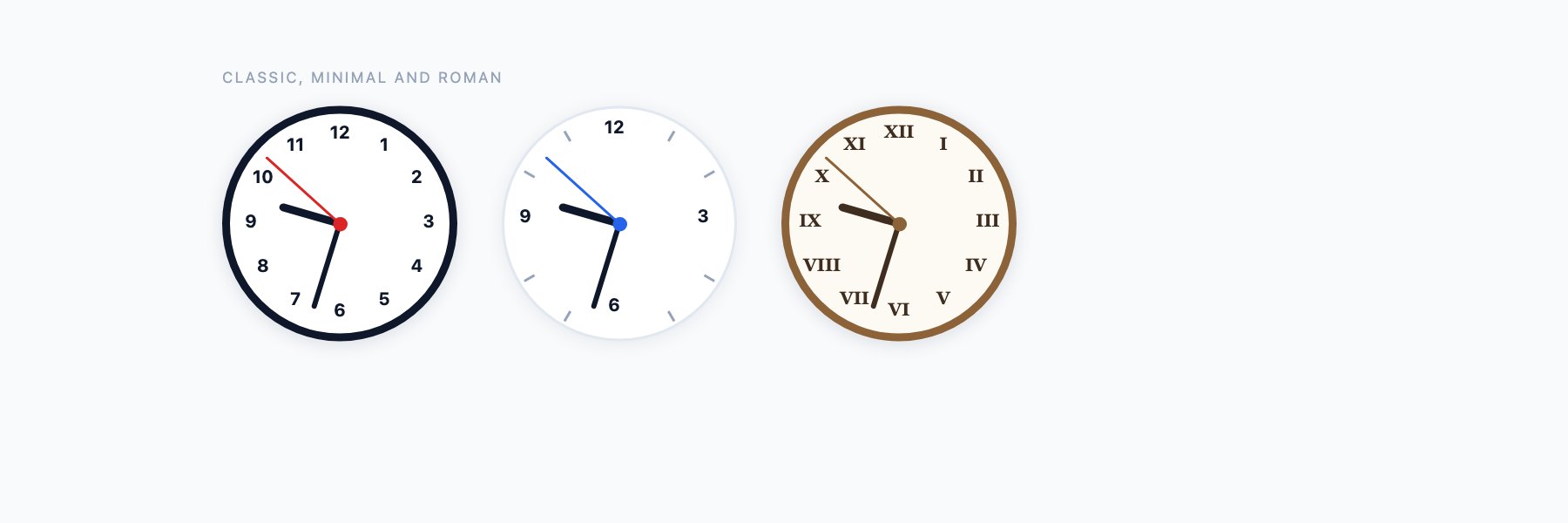 Analogue Clocks — free HTML clock templates by uiCookies
