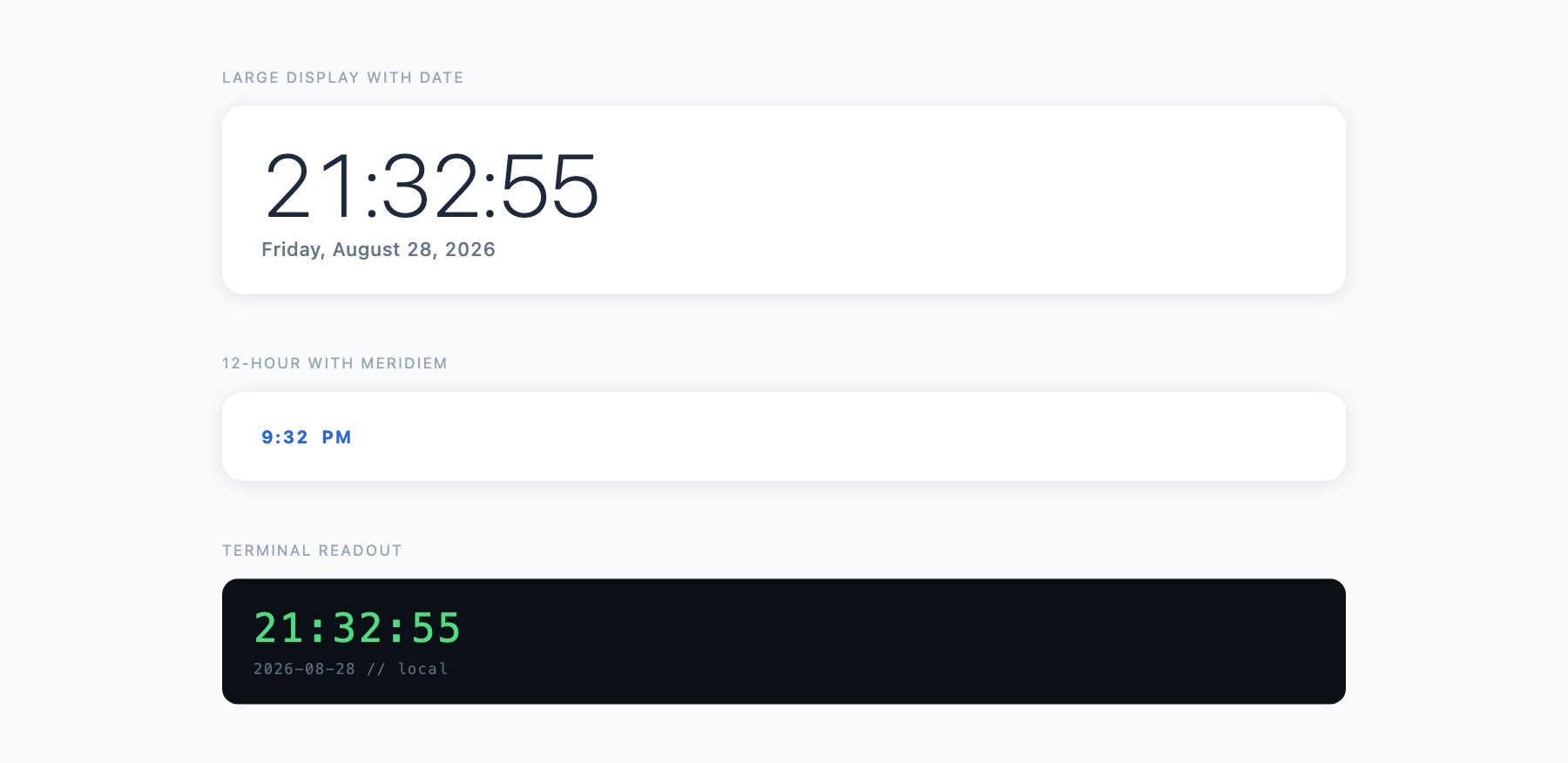 Digital Clocks — free HTML clock templates by uiCookies