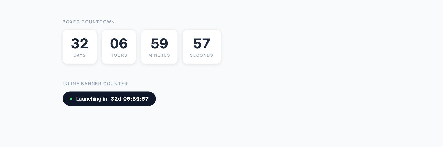 Countdown Timers — free HTML clock templates by uiCookies
