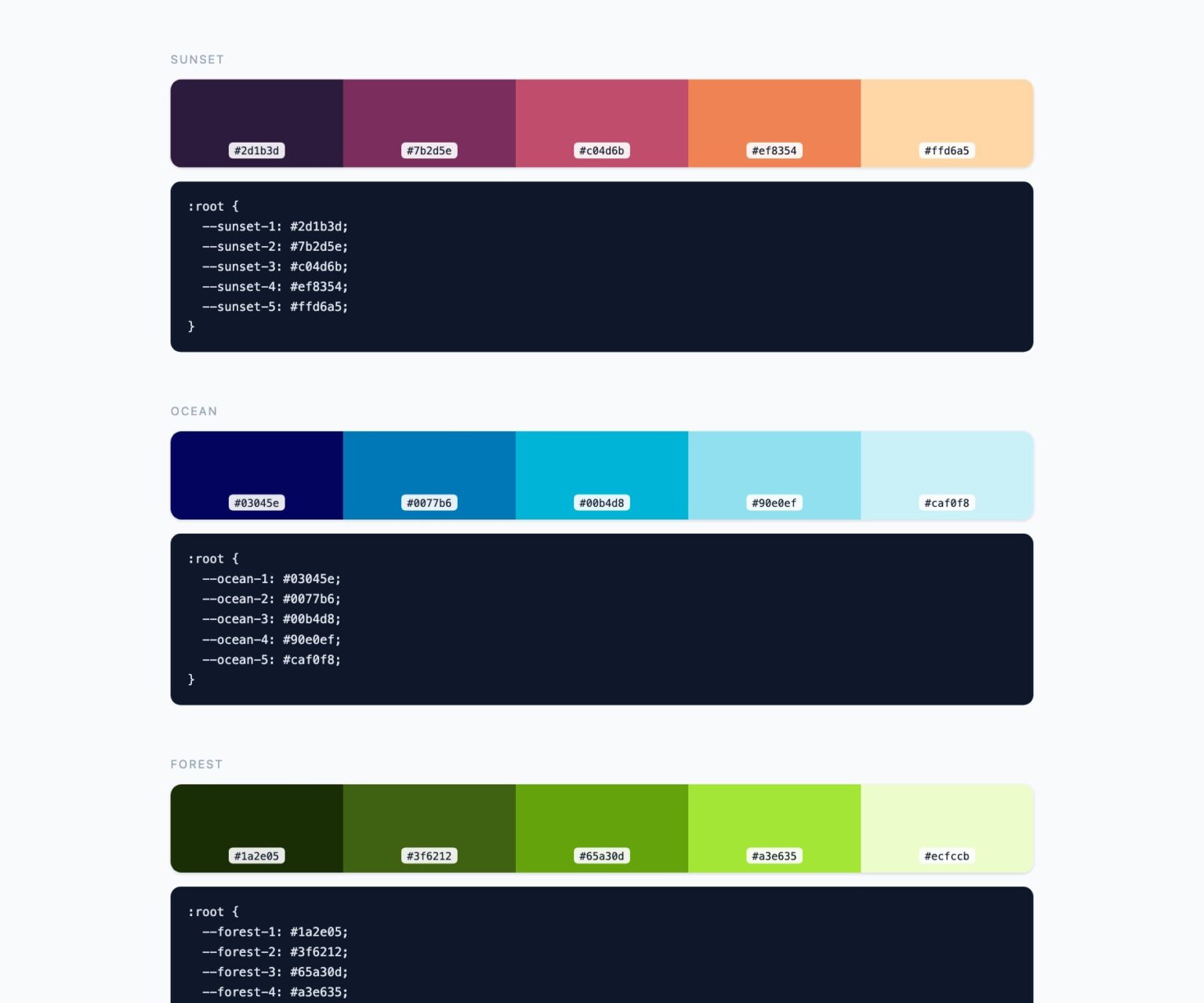 Colour Palettes – 8 Free CSS Palette Sets Plus 33 Community Designs ...