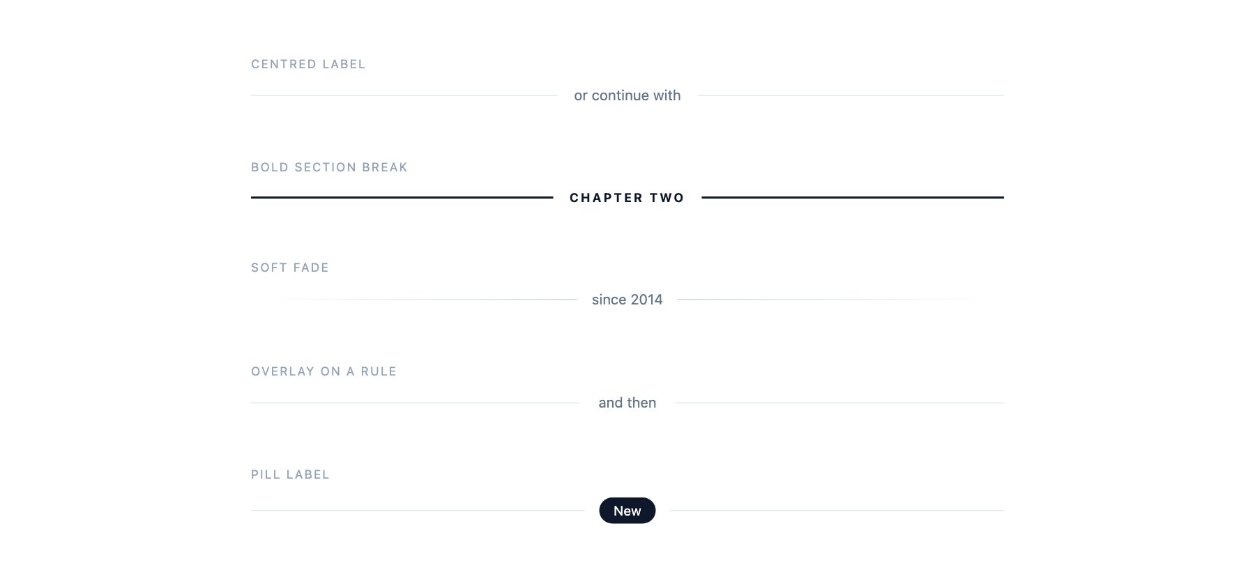 Text Dividers — free CSS divider templates by uiCookies