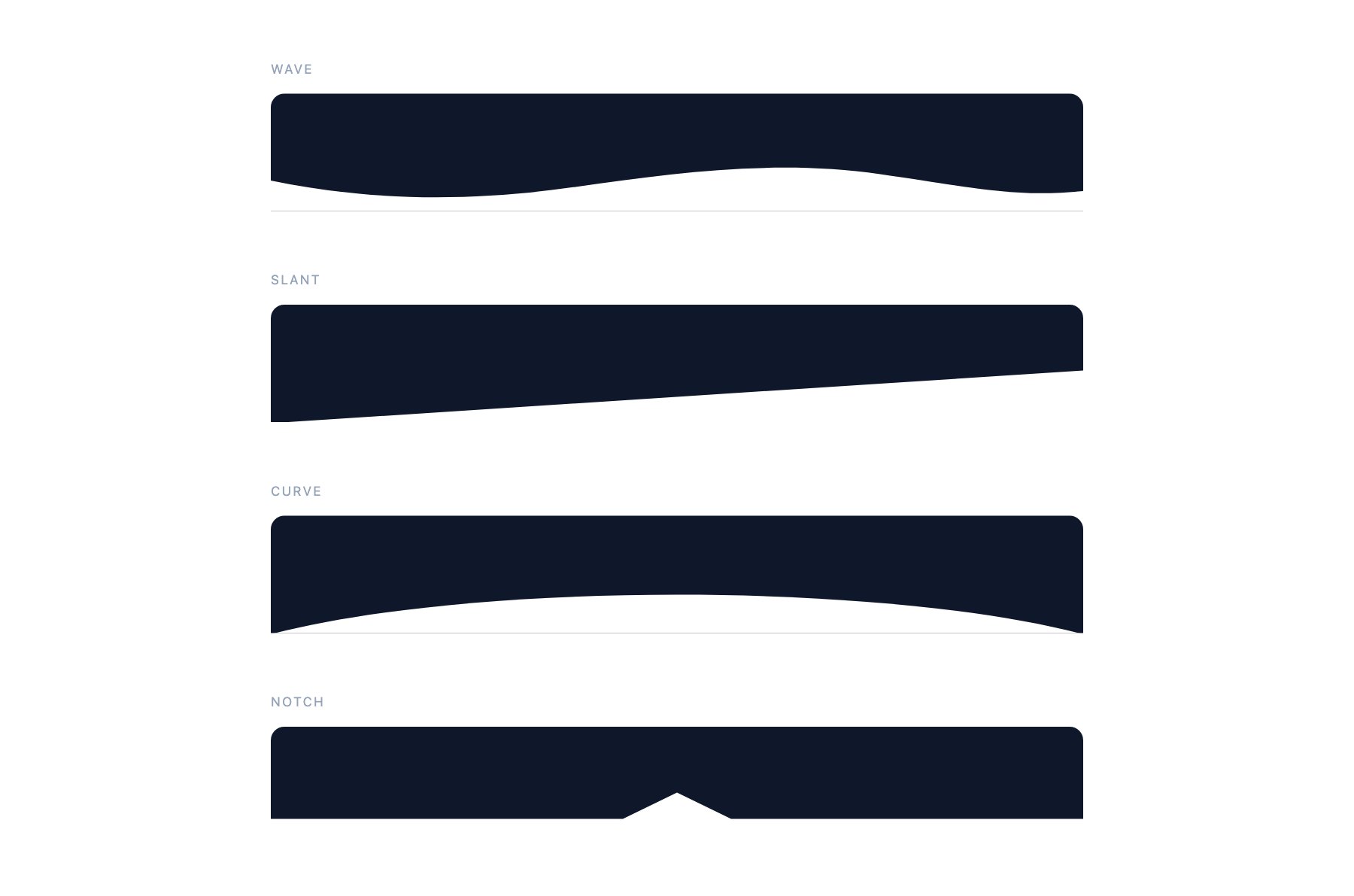 Section Shape Dividers — free CSS divider templates by uiCookies