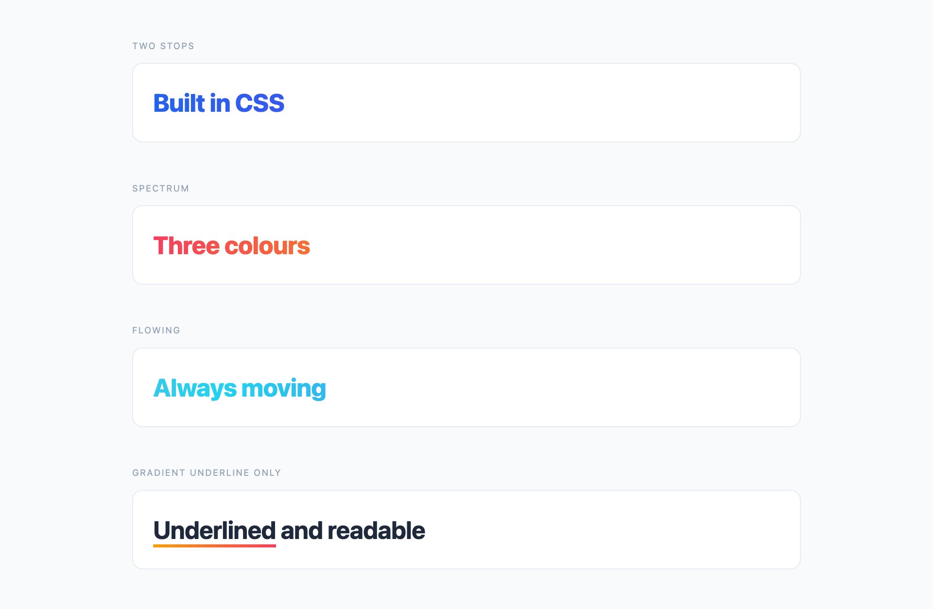 Gradient Text — free CSS text and glow effects by uiCookies