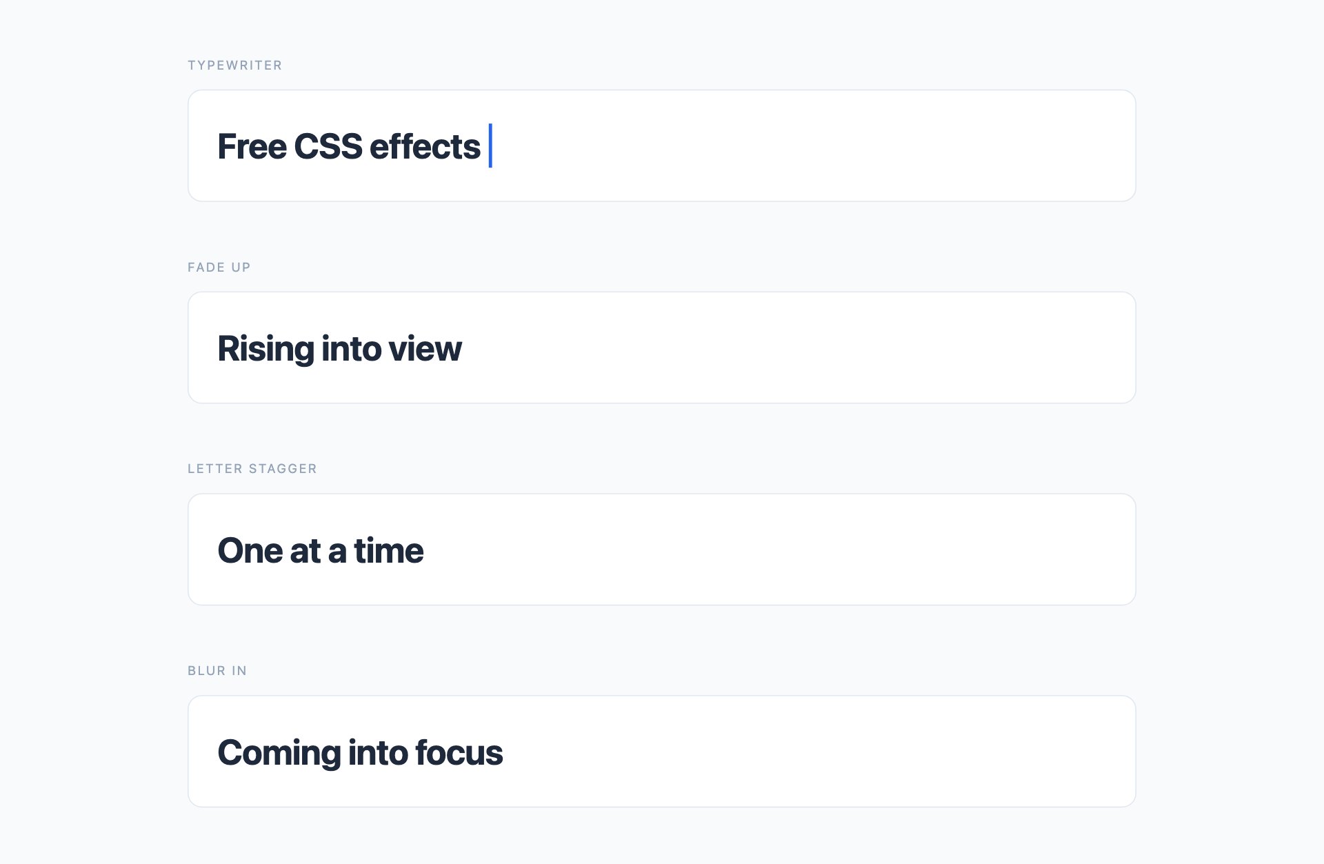 Text Animations — free CSS text and glow effects by uiCookies