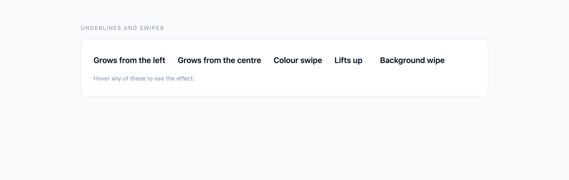 Hover Effects — free CSS text and glow effects by uiCookies