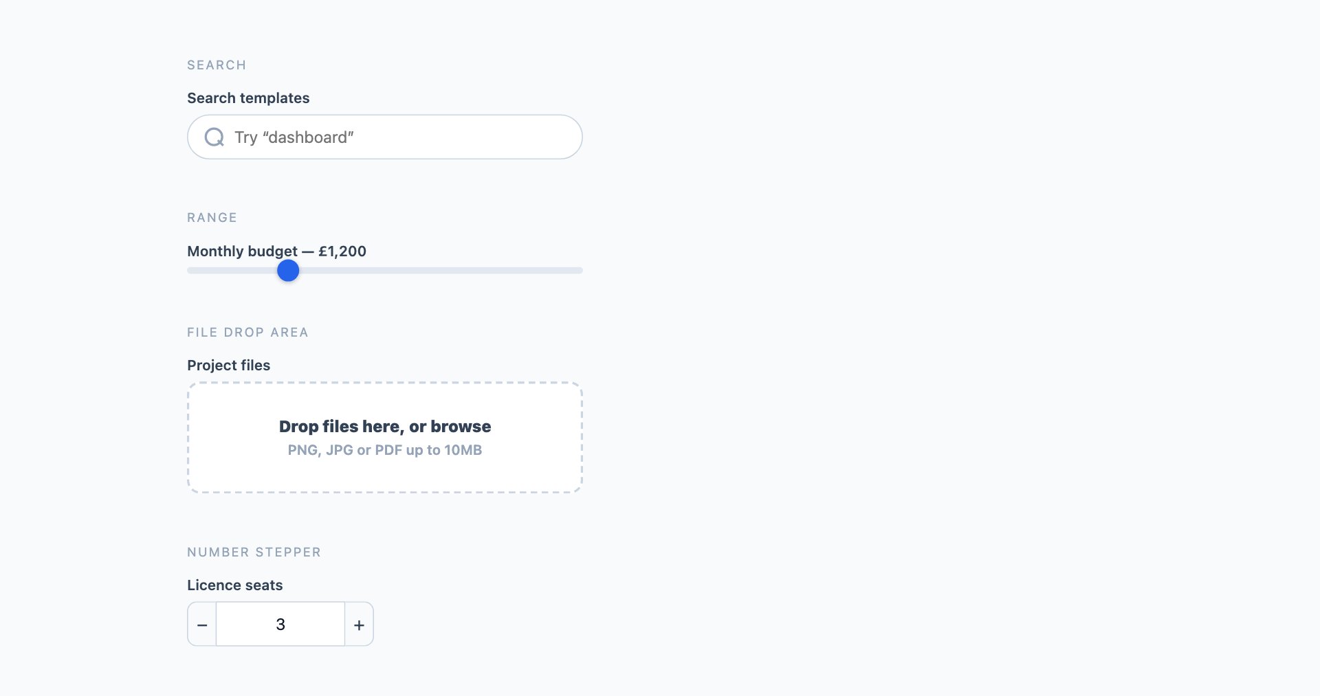 Search & Special Fields — free CSS form and input designs by uiCookies