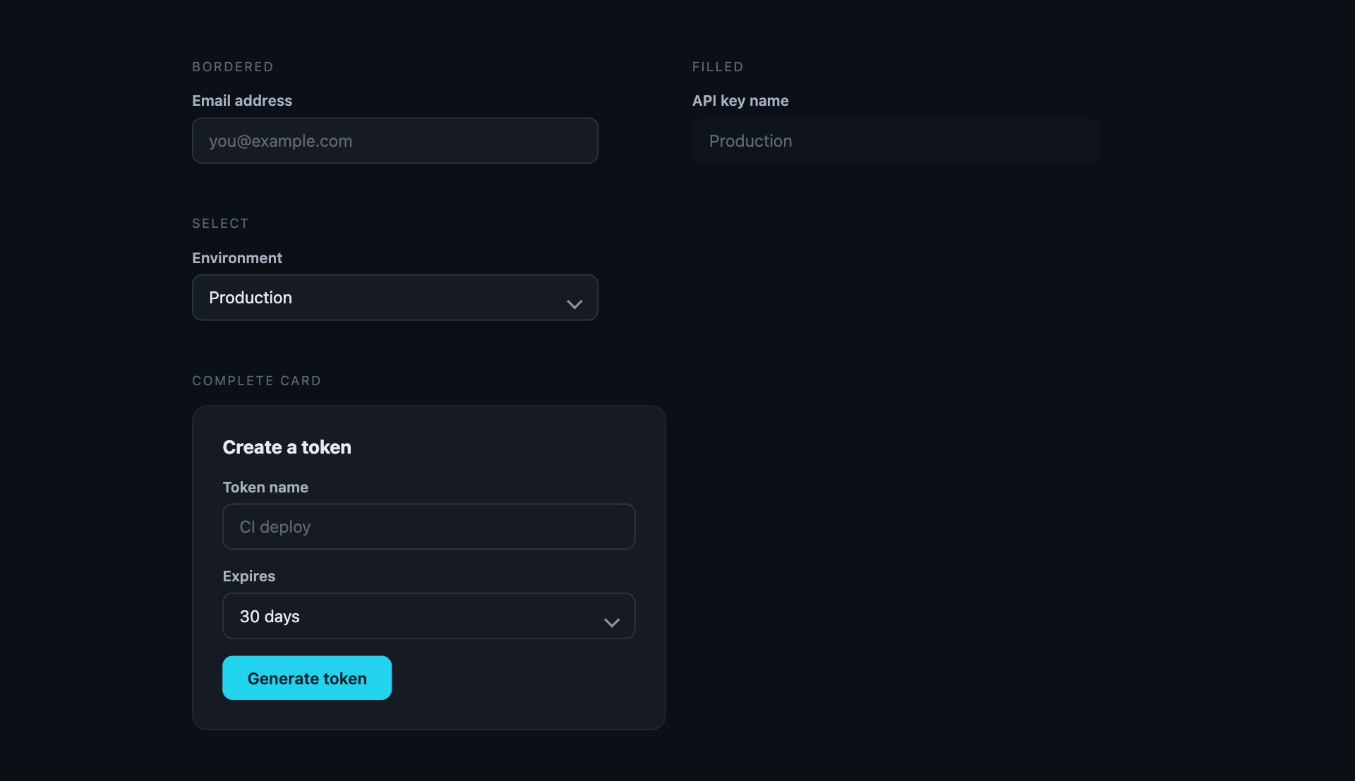 Dark Forms — free CSS form and input designs by uiCookies