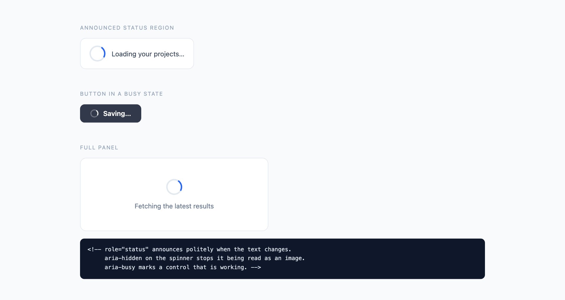 Accessible Loaders — free CSS loading animations by uiCookies