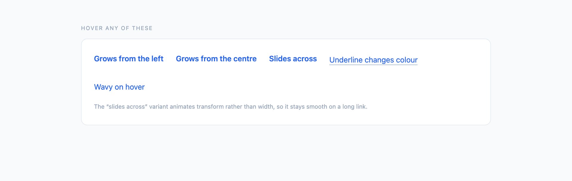Animated Underlines — free CSS link and hover effects by uiCookies