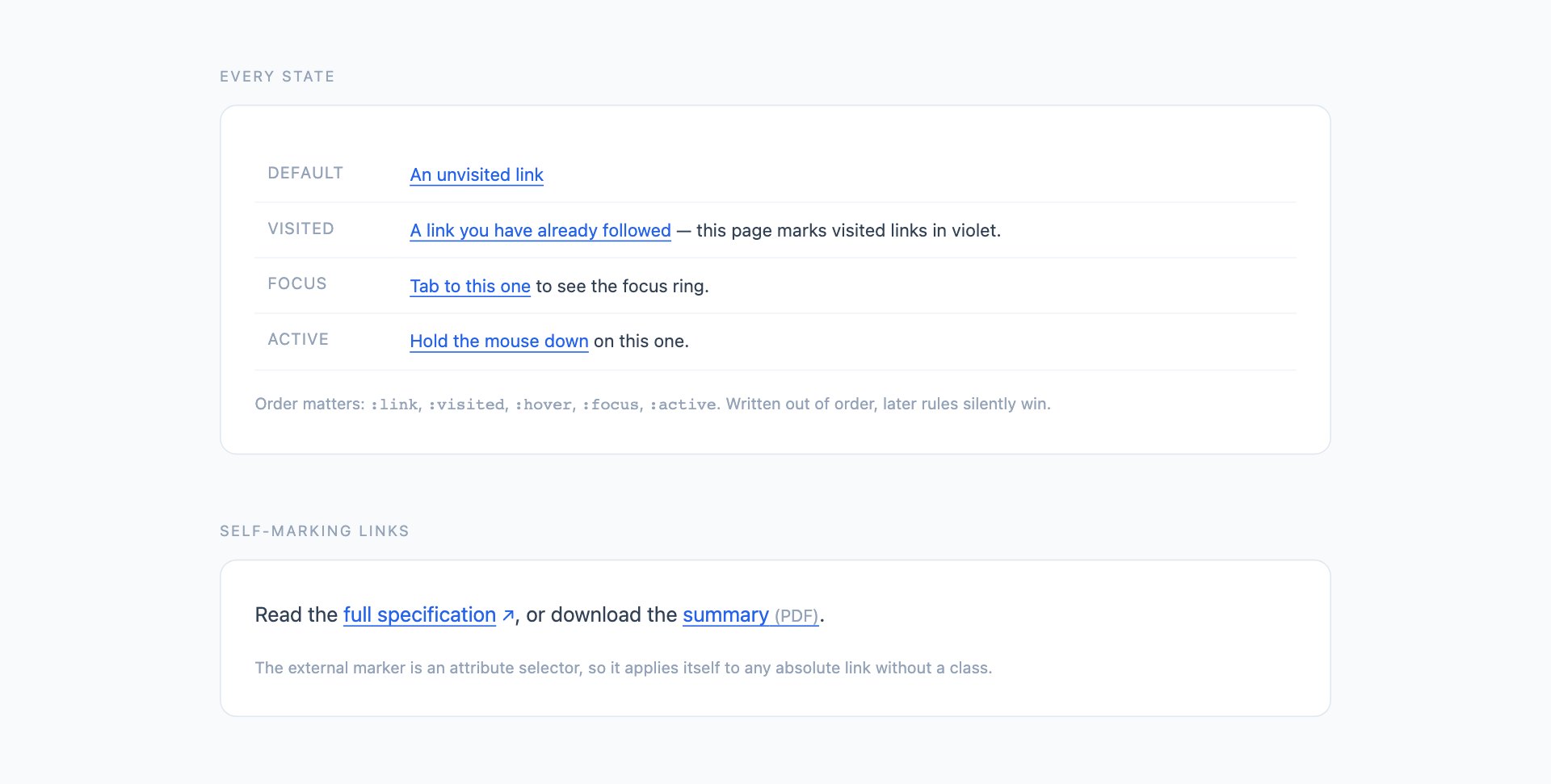 Link States — free CSS link and hover effects by uiCookies