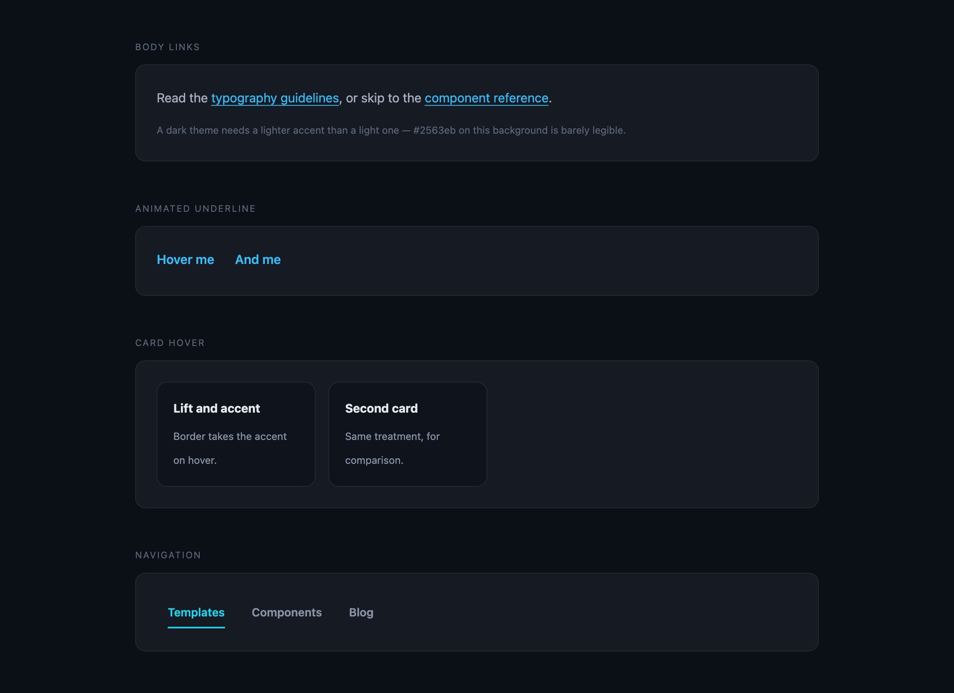 Dark Links & Hovers — free CSS link and hover effects by uiCookies