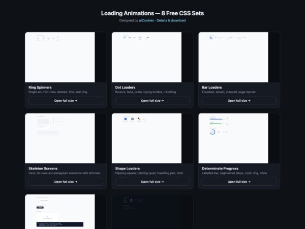 Loading Animations – 8 Free CSS Loader Sets - uiCookies
