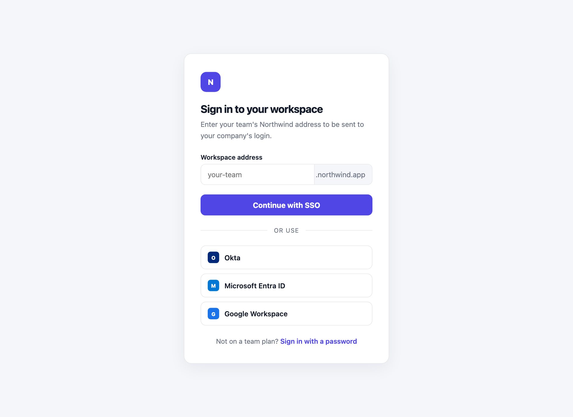 Enterprise SSO Login — free HTML login form template by uiCookies