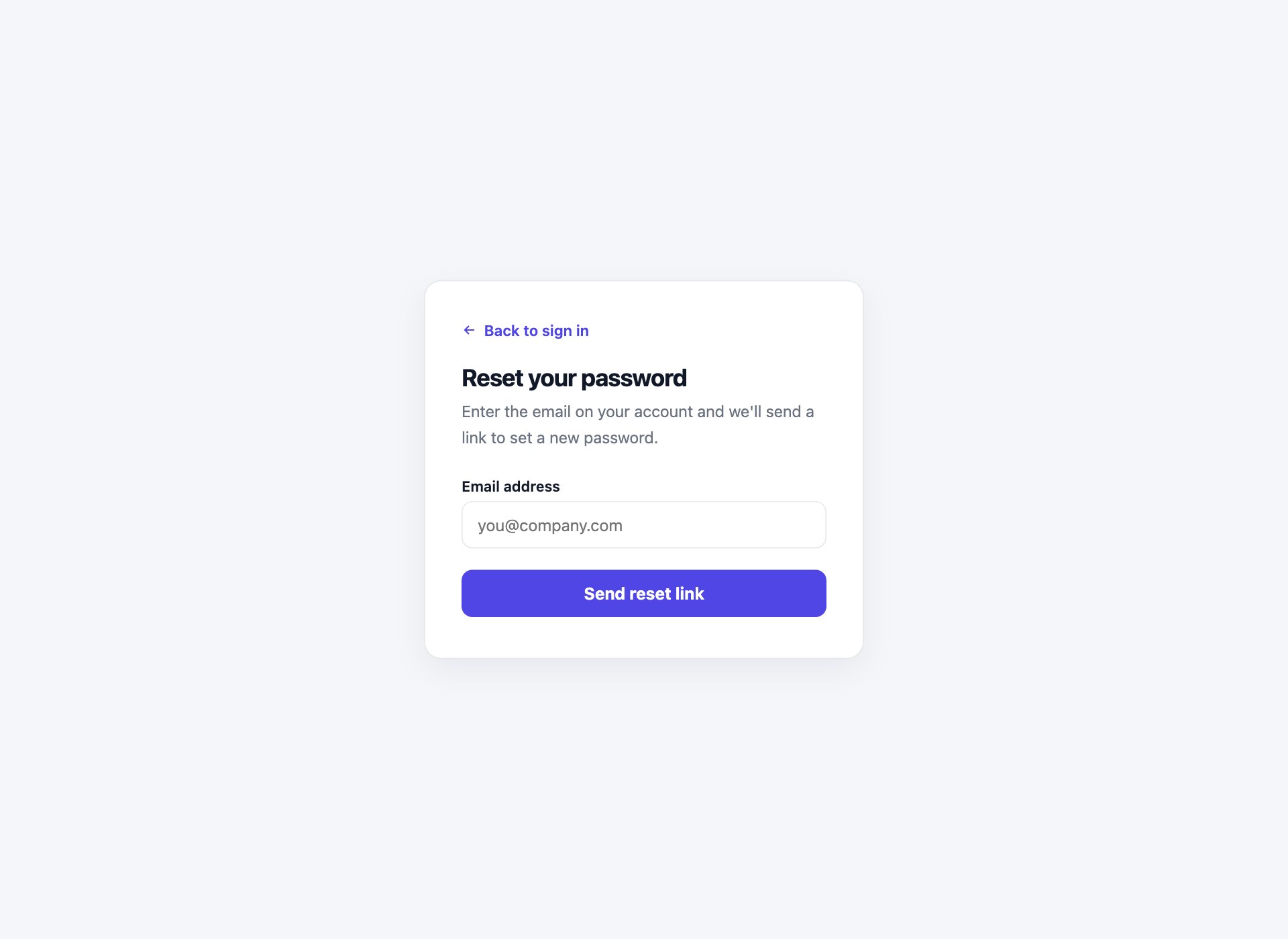 Password Reset Request — free HTML login form template by uiCookies