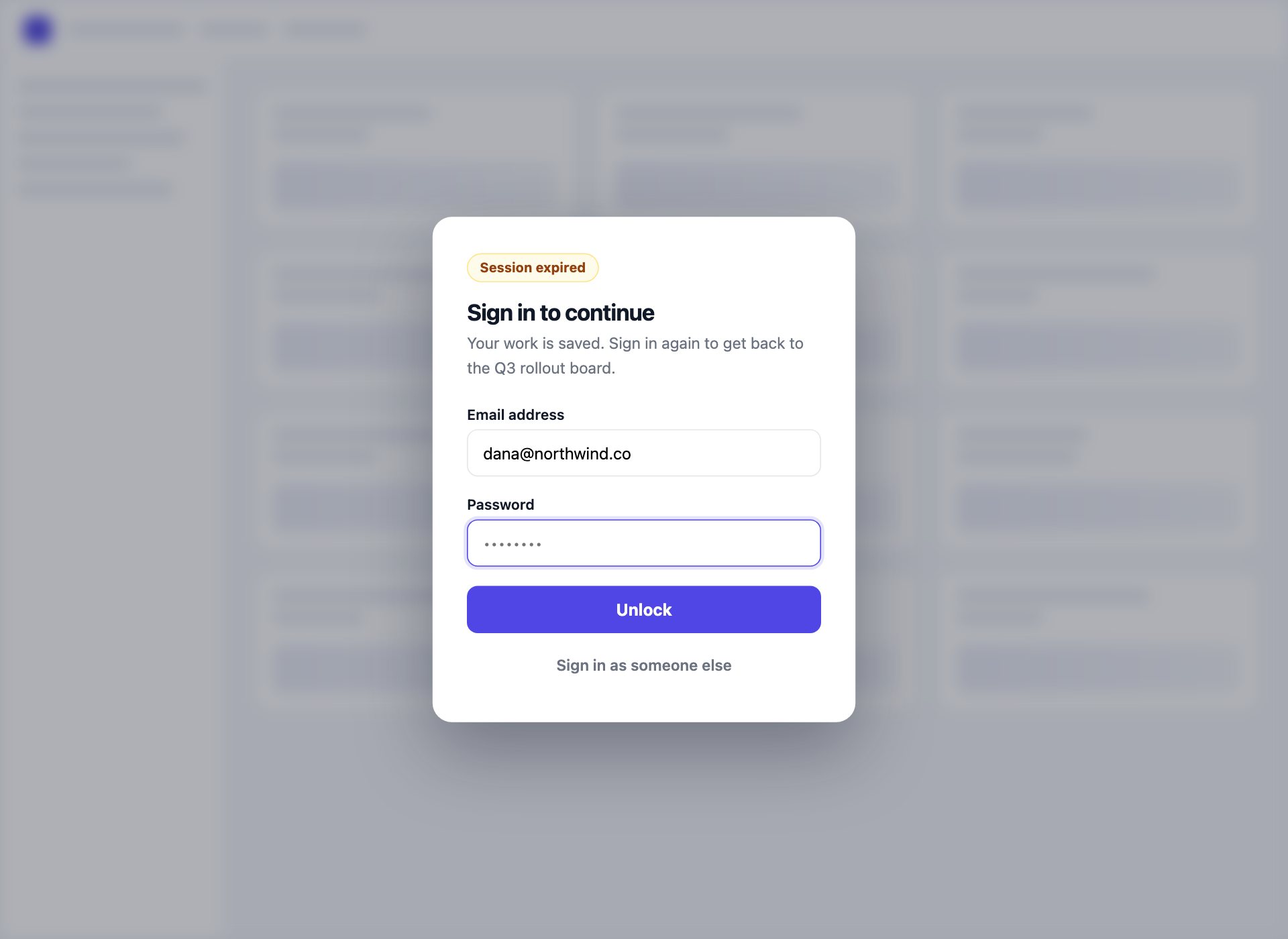 Modal Login Over the App — free HTML login form template by uiCookies