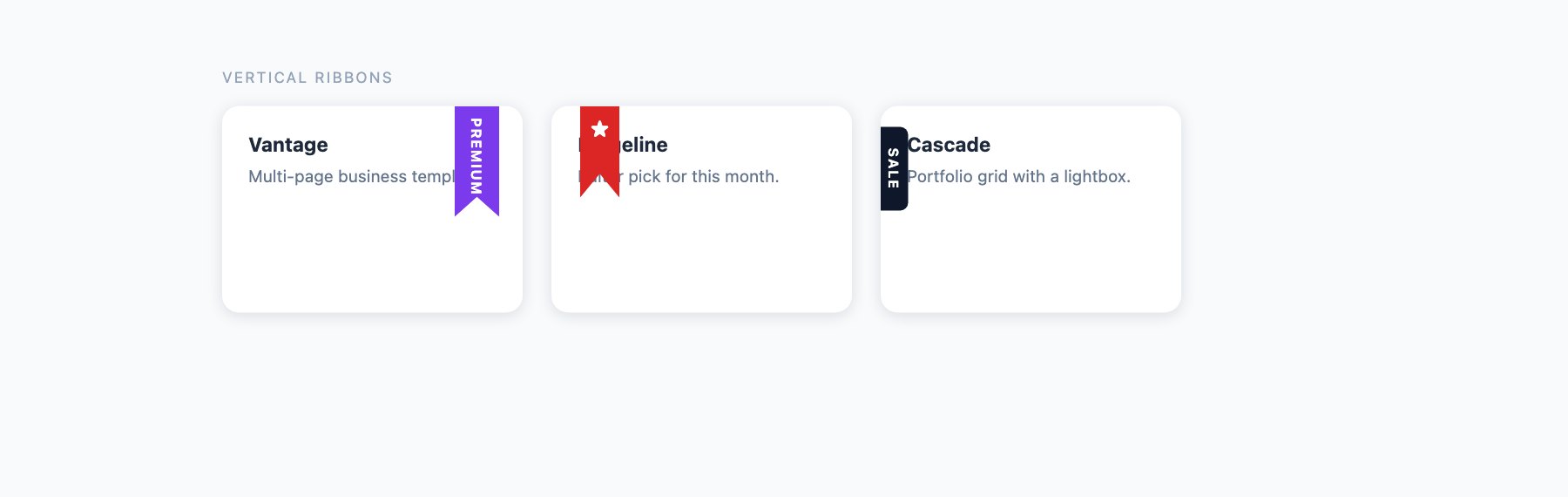 Vertical Ribbons — free CSS ribbon designs by uiCookies