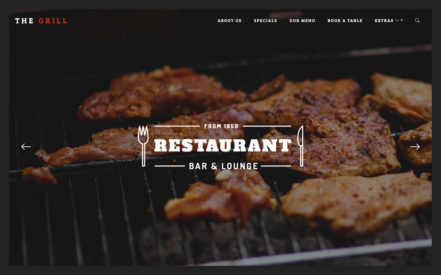 TheGrill restaurant website template preview