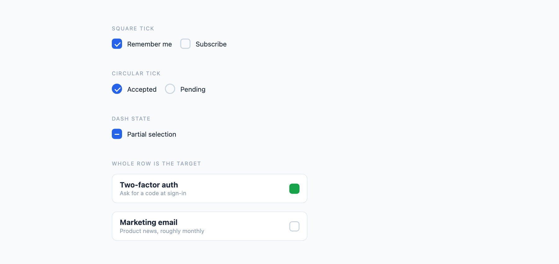 Checkbox Toggles — free CSS toggle switches by uiCookies