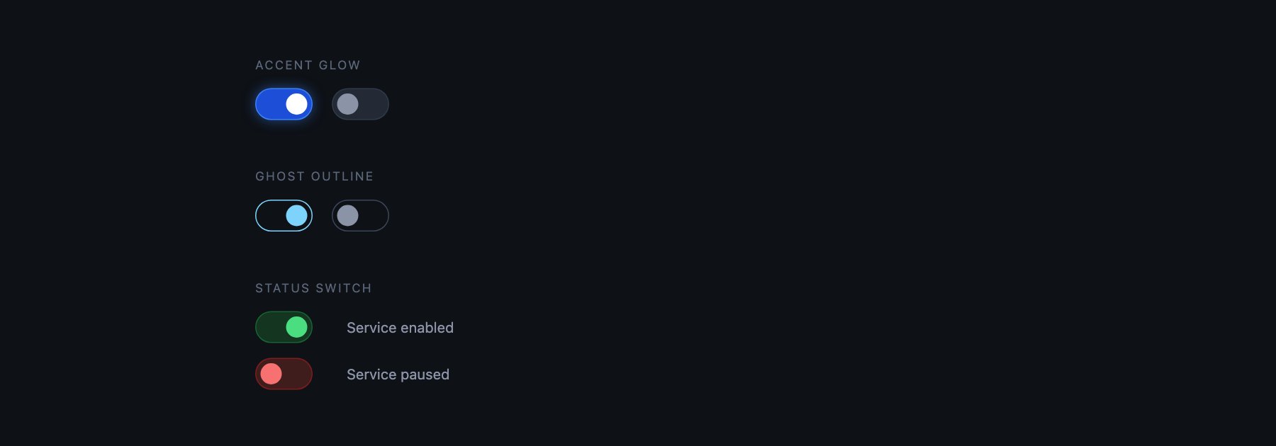 Dark App Switches — free CSS toggle switches by uiCookies