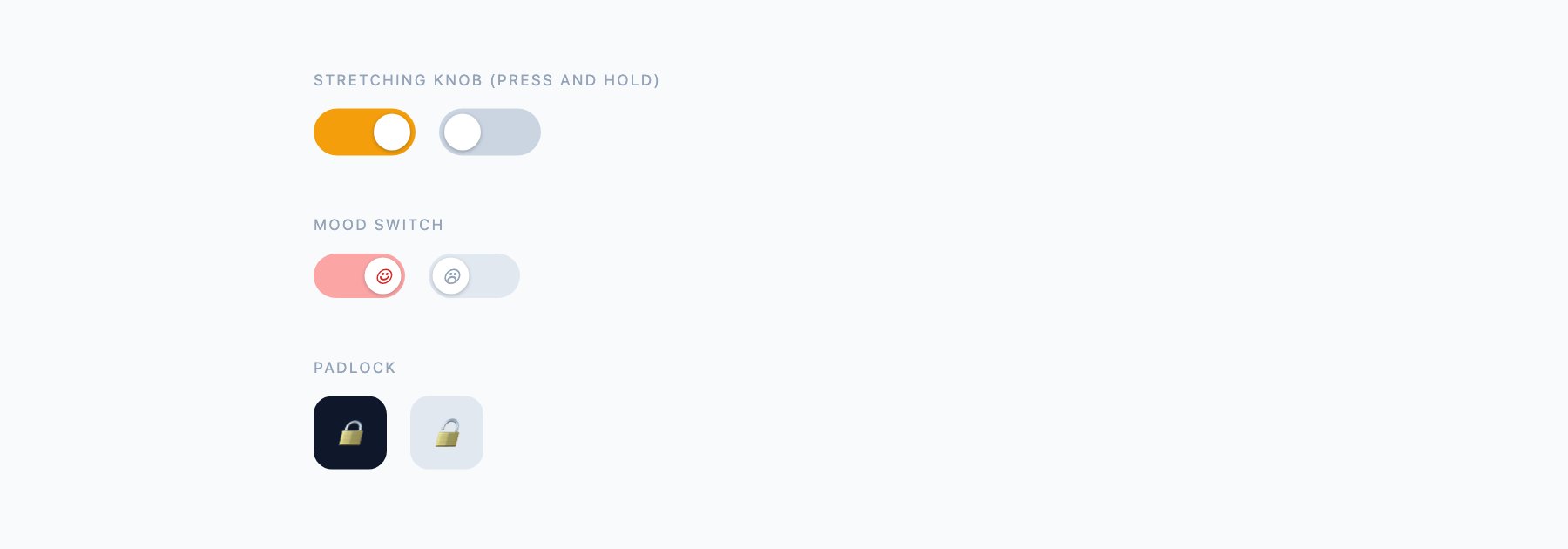 Playful Toggles — free CSS toggle switches by uiCookies