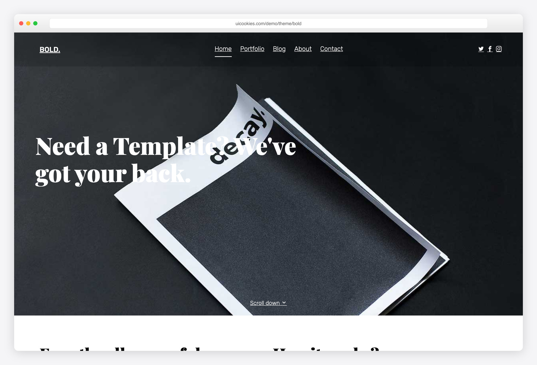 Bold — free business & multi-purpose website template by uiCookies