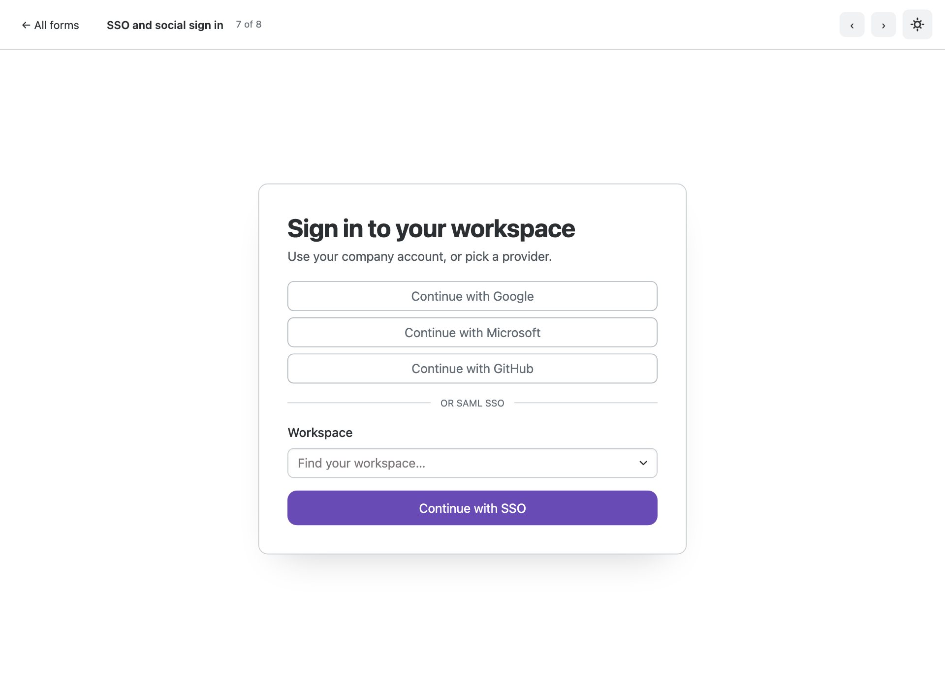 SSO and social sign in — free Bootstrap 6 template by uiCookies