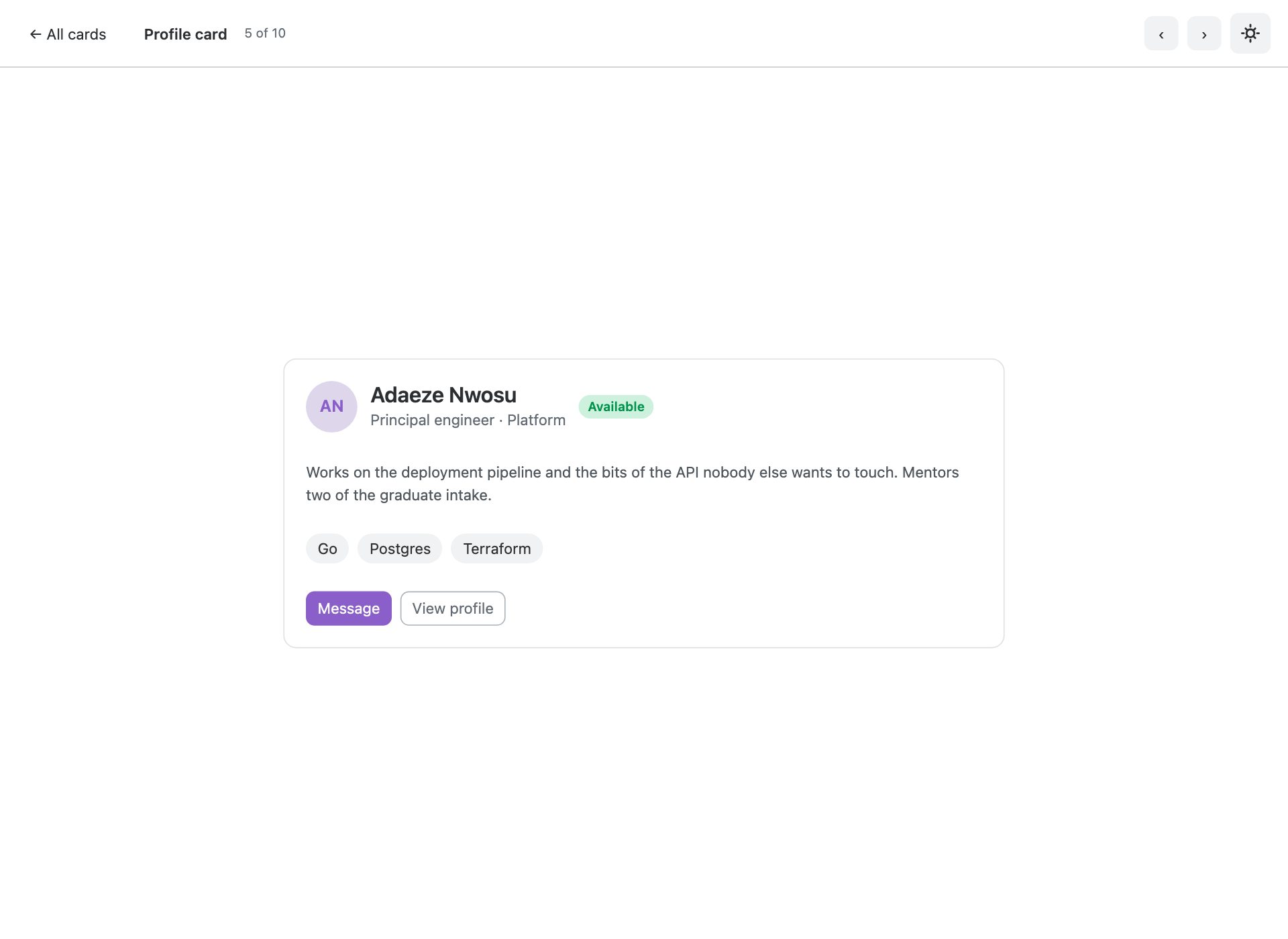 Profile card — free Bootstrap 6 template by uiCookies