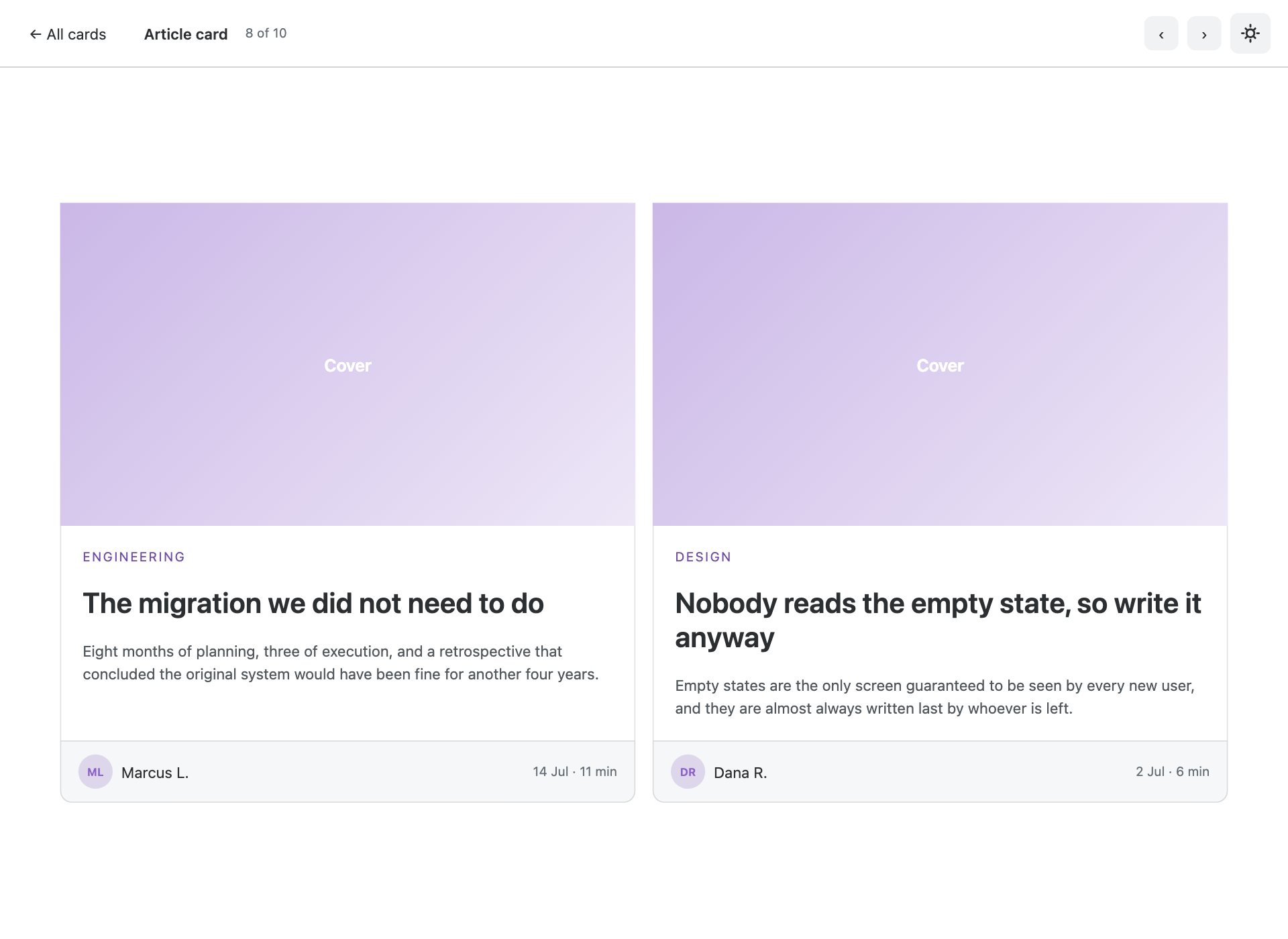 Article card — free Bootstrap 6 template by uiCookies