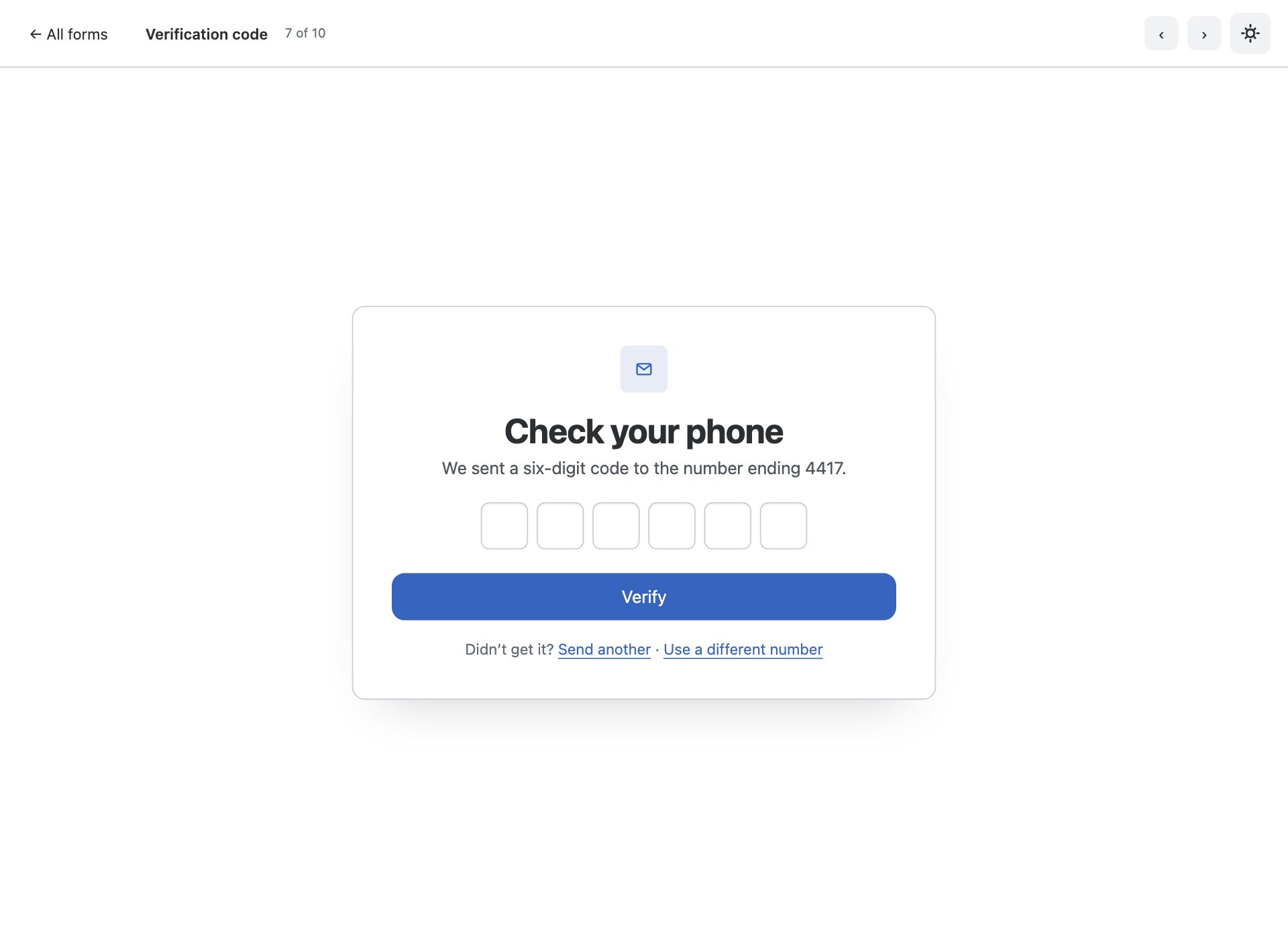 Verification code — free Bootstrap 6 template by uiCookies