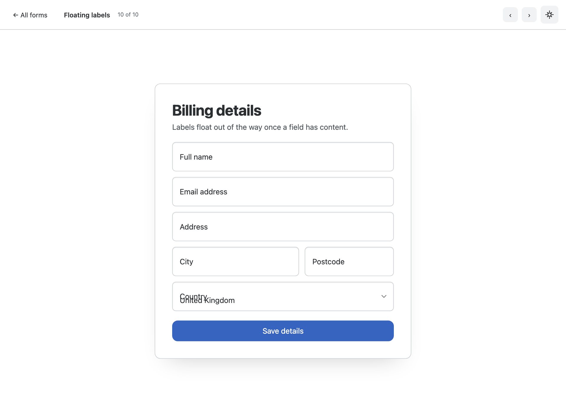 Floating labels — free Bootstrap 6 template by uiCookies