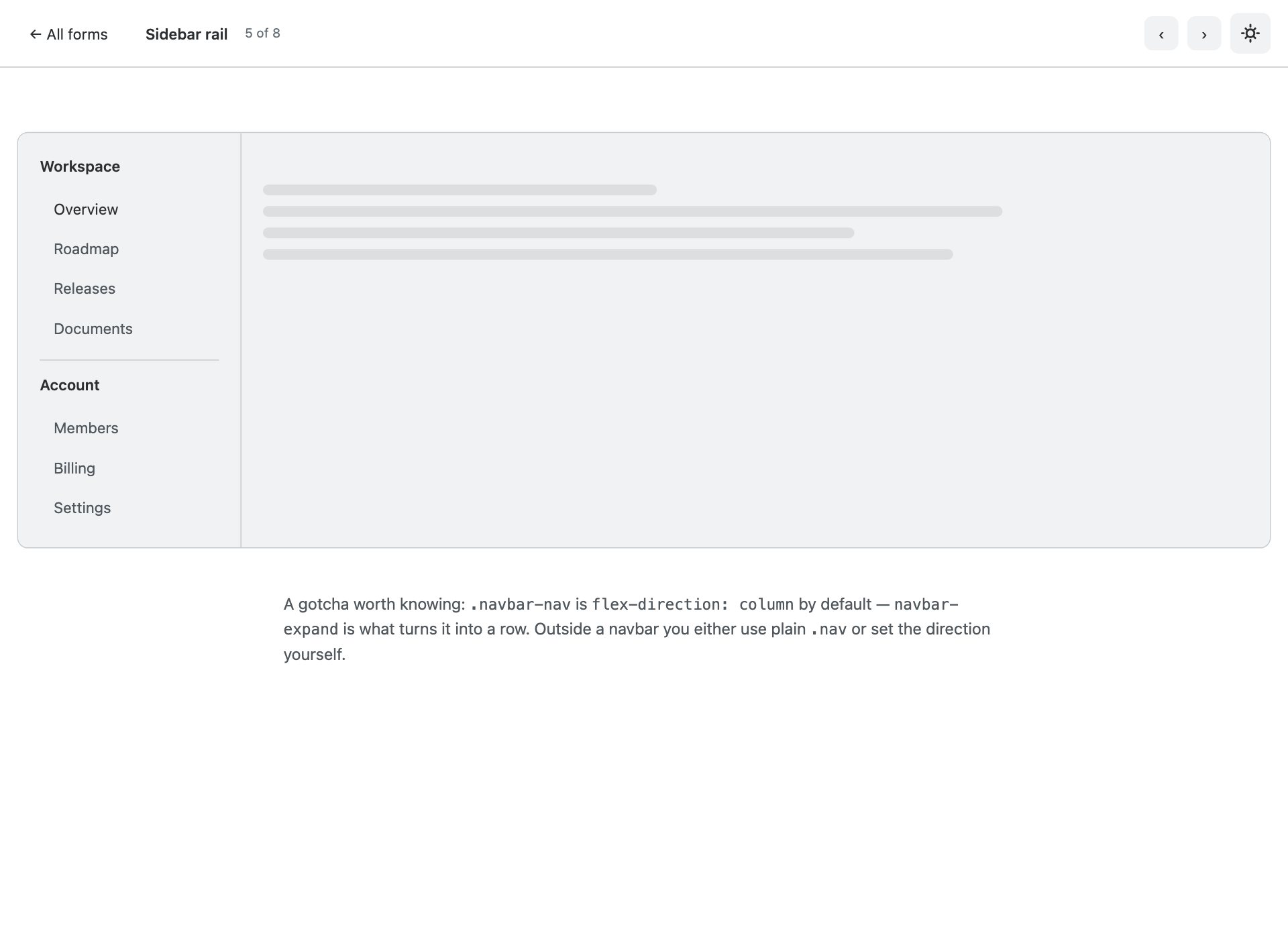 Sidebar rail — free Bootstrap 6 template by uiCookies