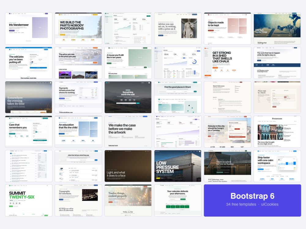 34 free Bootstrap 6 website and dashboard templates by uiCookies