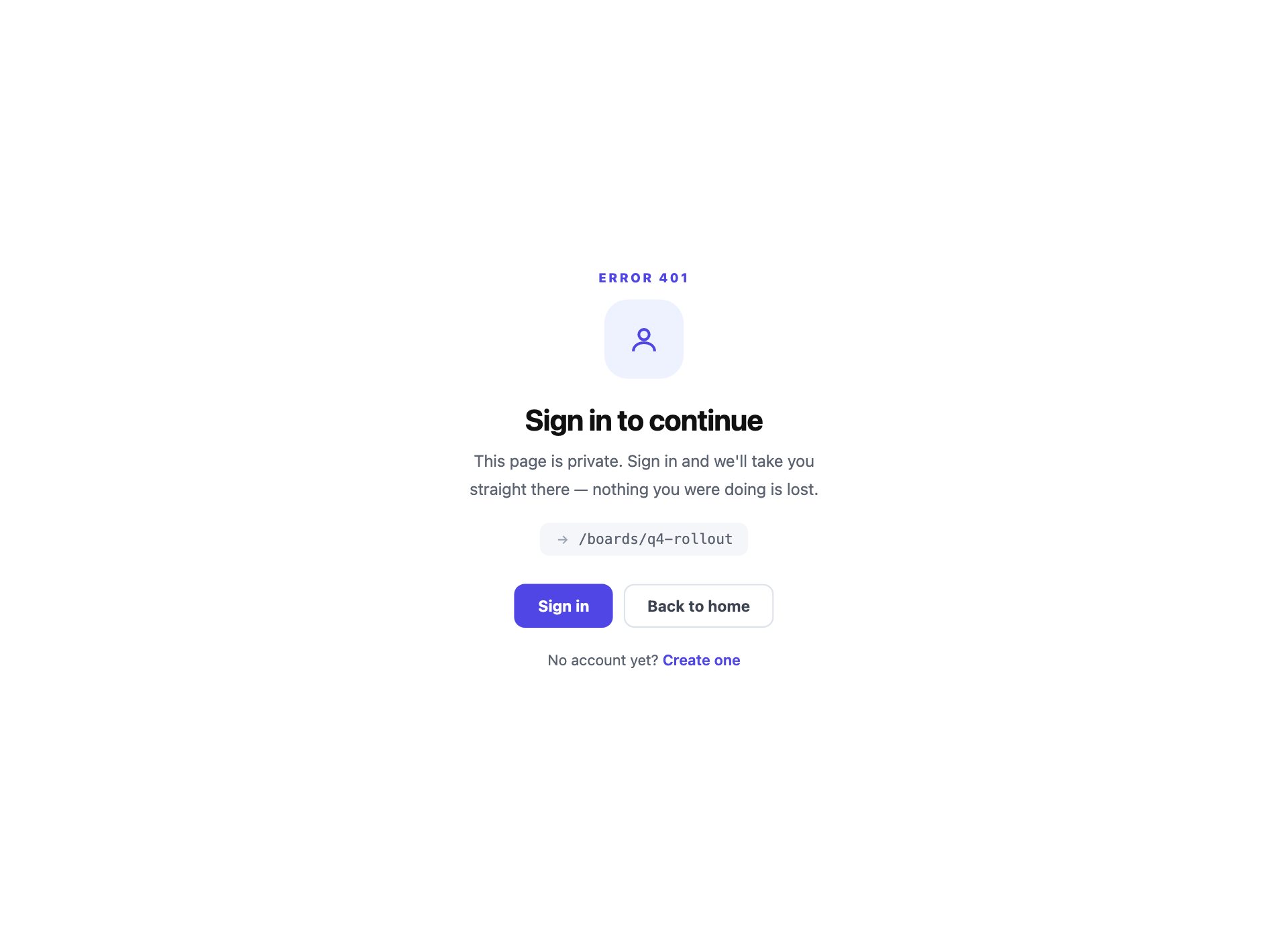 401 Sign In Required — free error page template by uiCookies