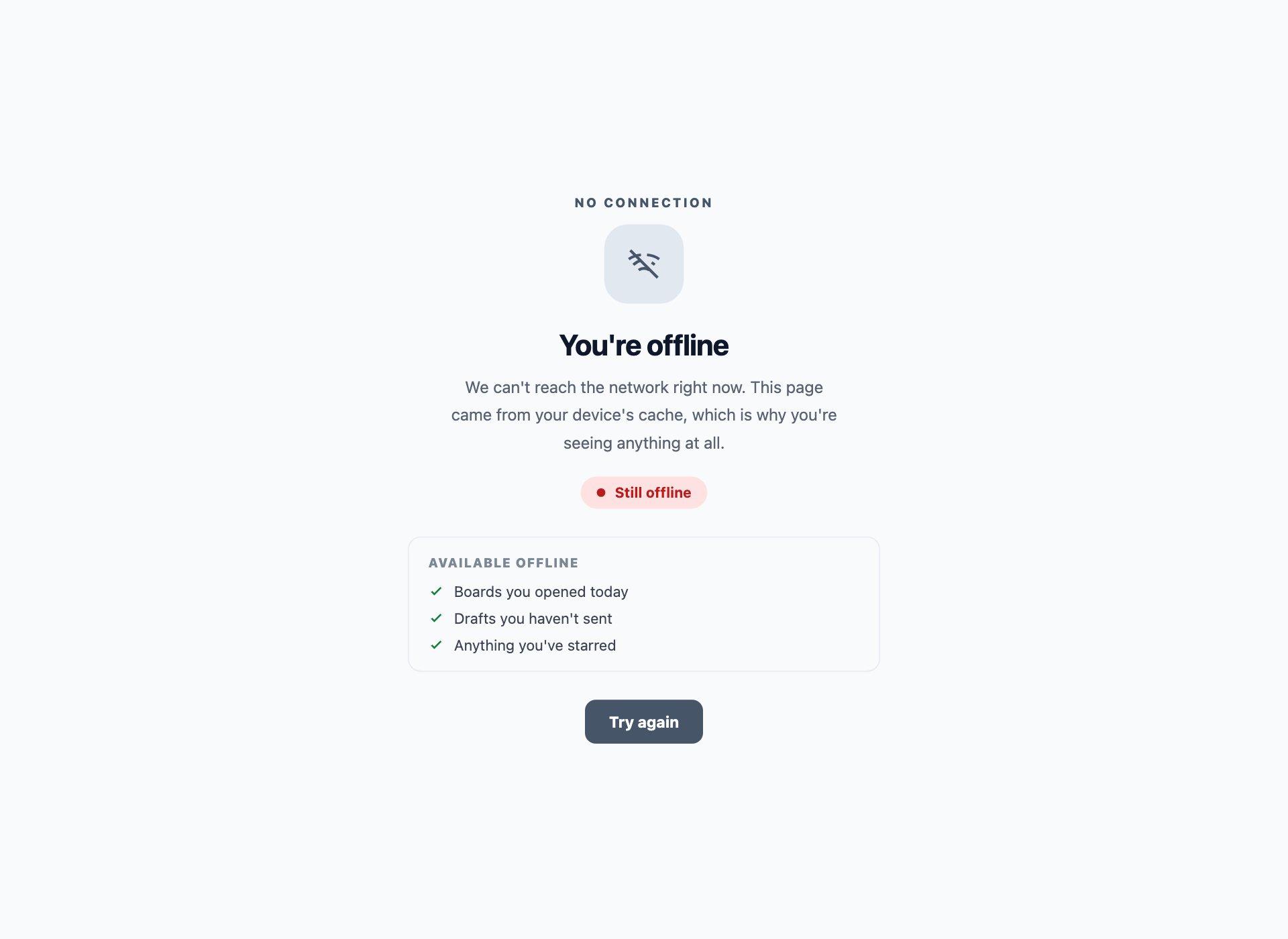Offline Fallback Page — free error page template by uiCookies