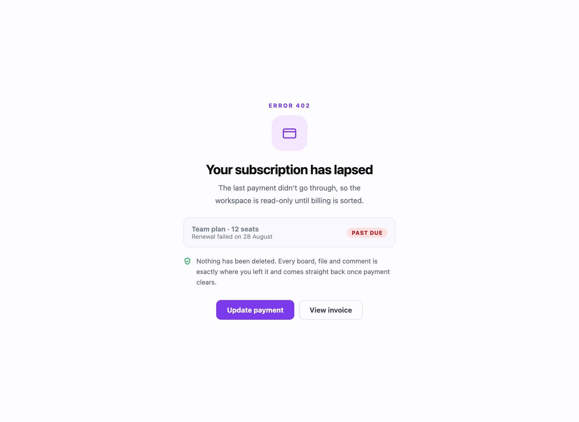 402 Subscription Required — free error page template by uiCookies