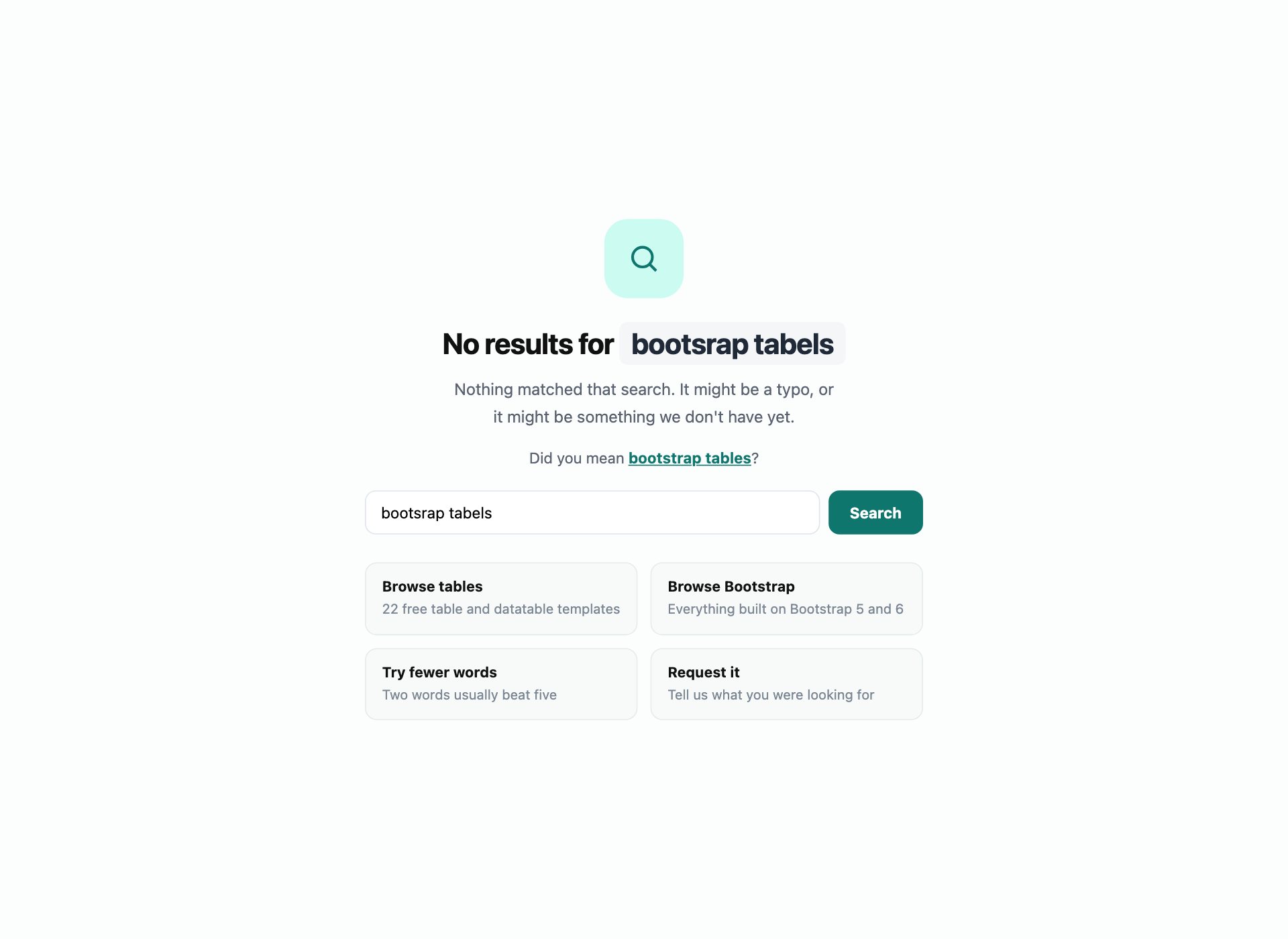No Search Results — free error page template by uiCookies