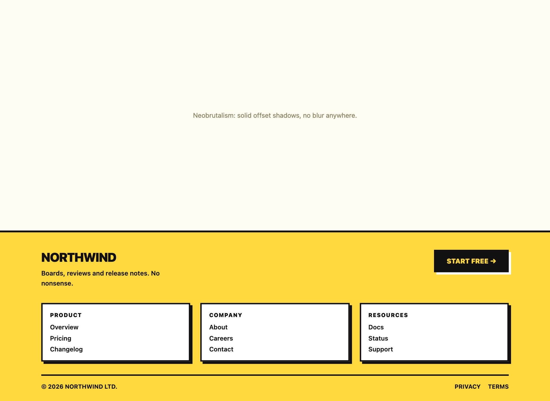 Neobrutalist Footer — free website footer template by uiCookies
