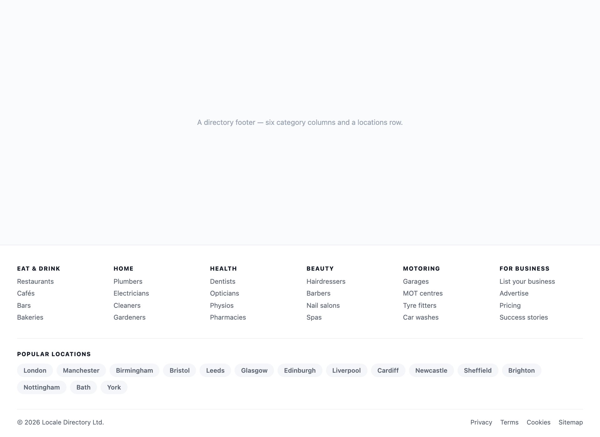 Directory Footer — free website footer template by uiCookies