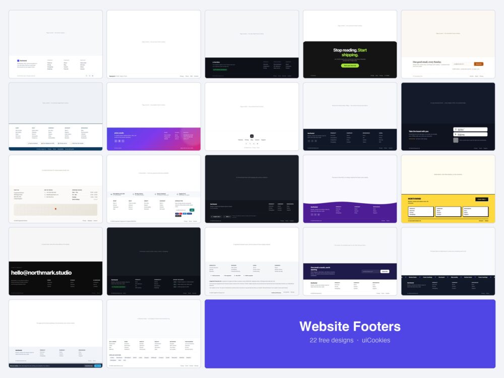 22 free website footer templates by uiCookies