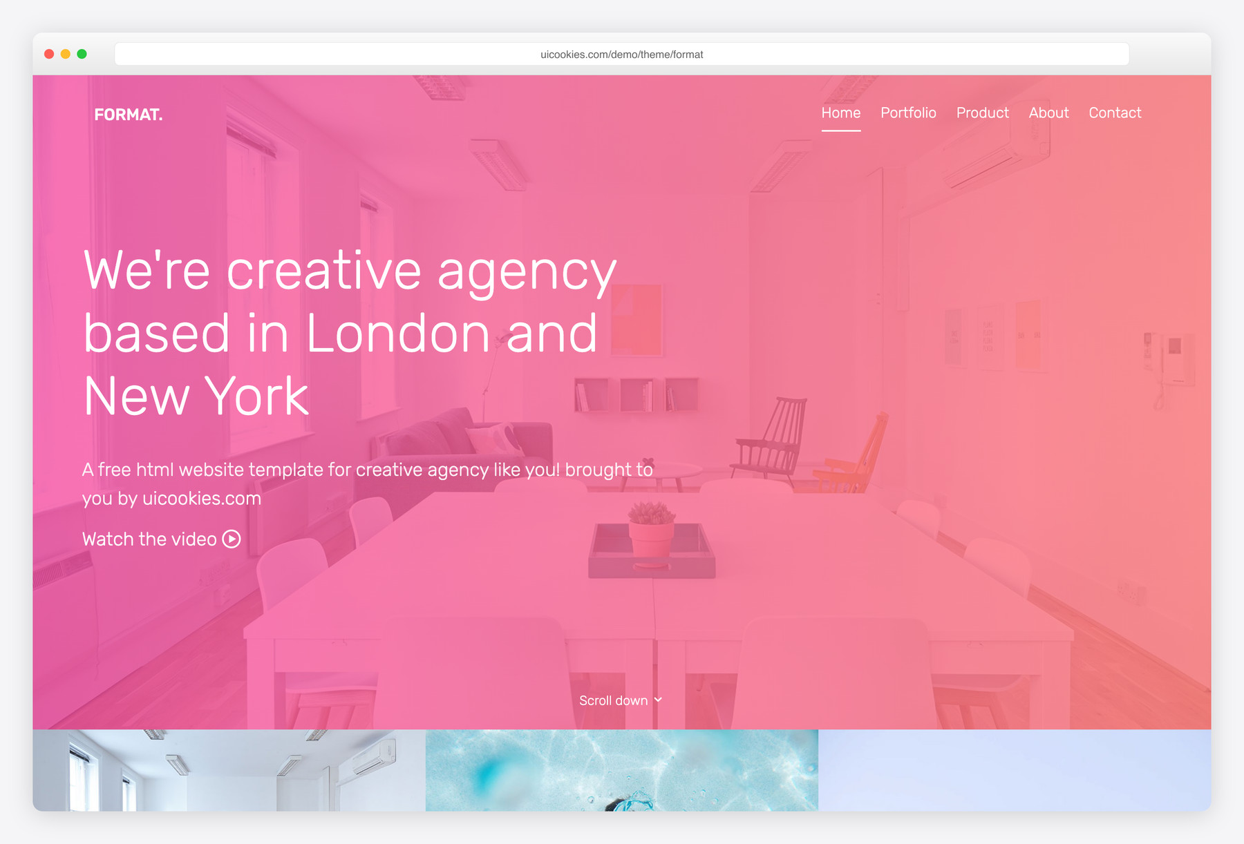 Format — free portfolio & resume website template by uiCookies