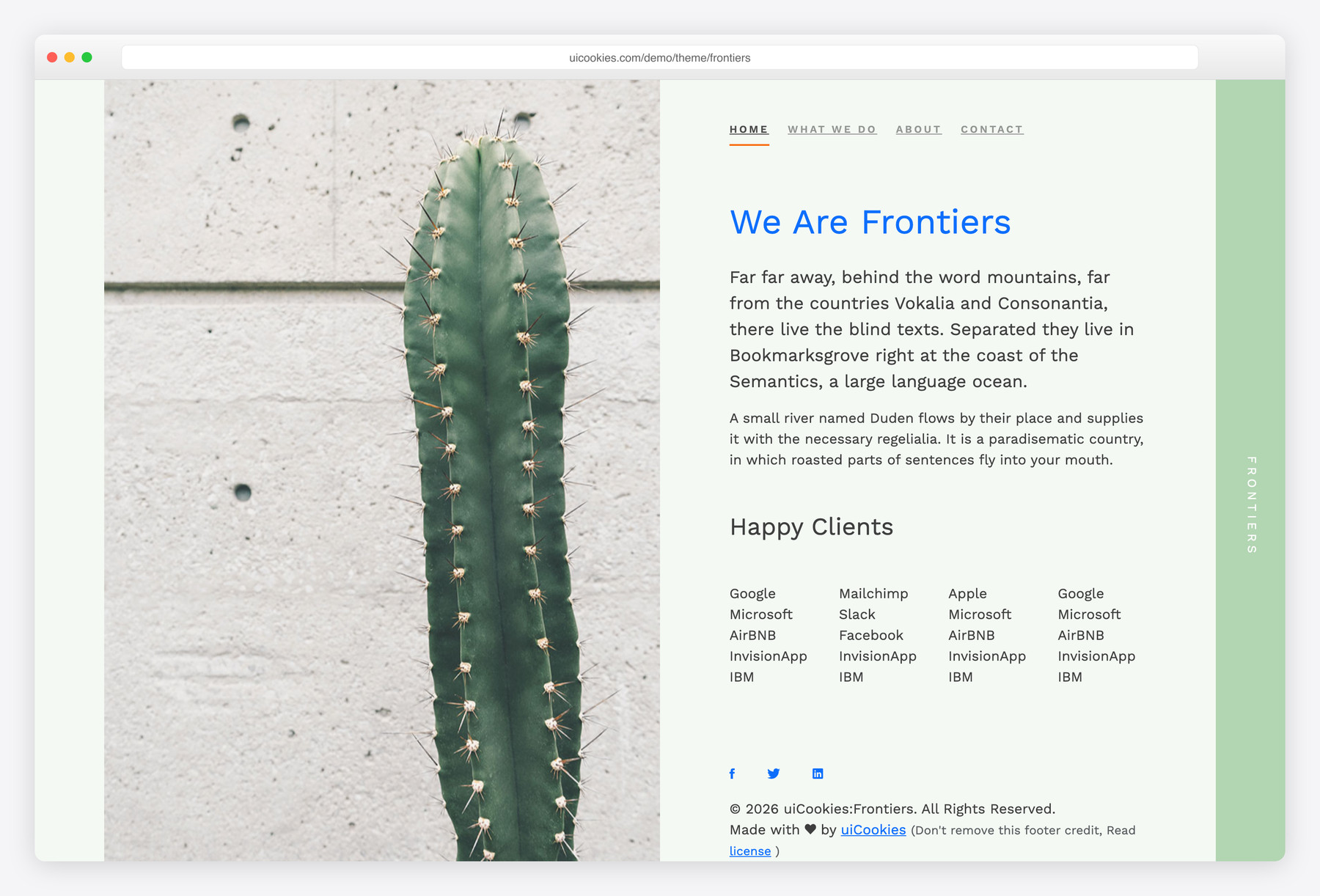 Frontiers — free business & multi-purpose website template by uiCookies