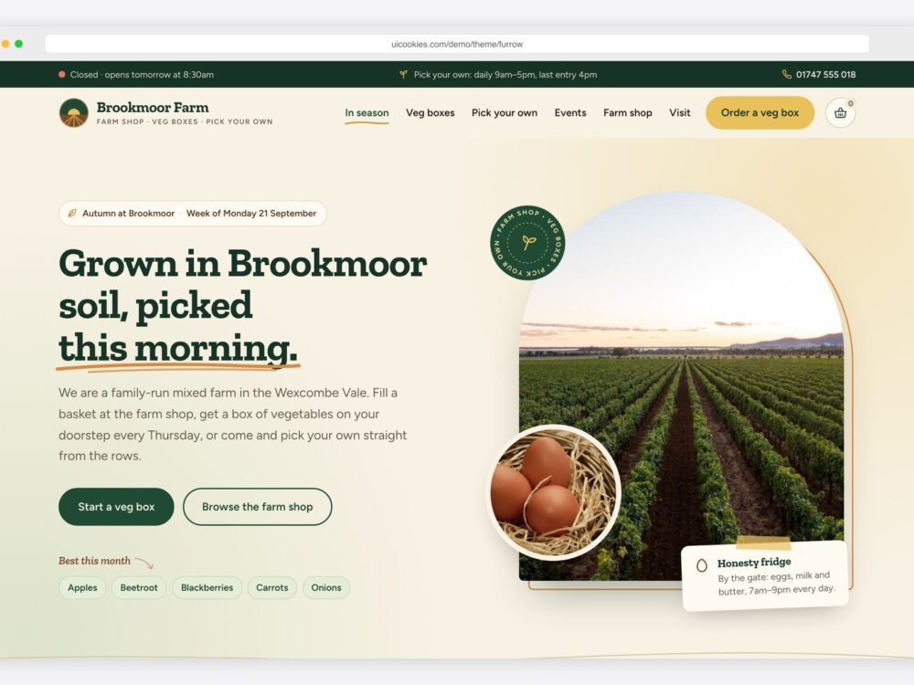 Furrow — Free Farm Website Template preview