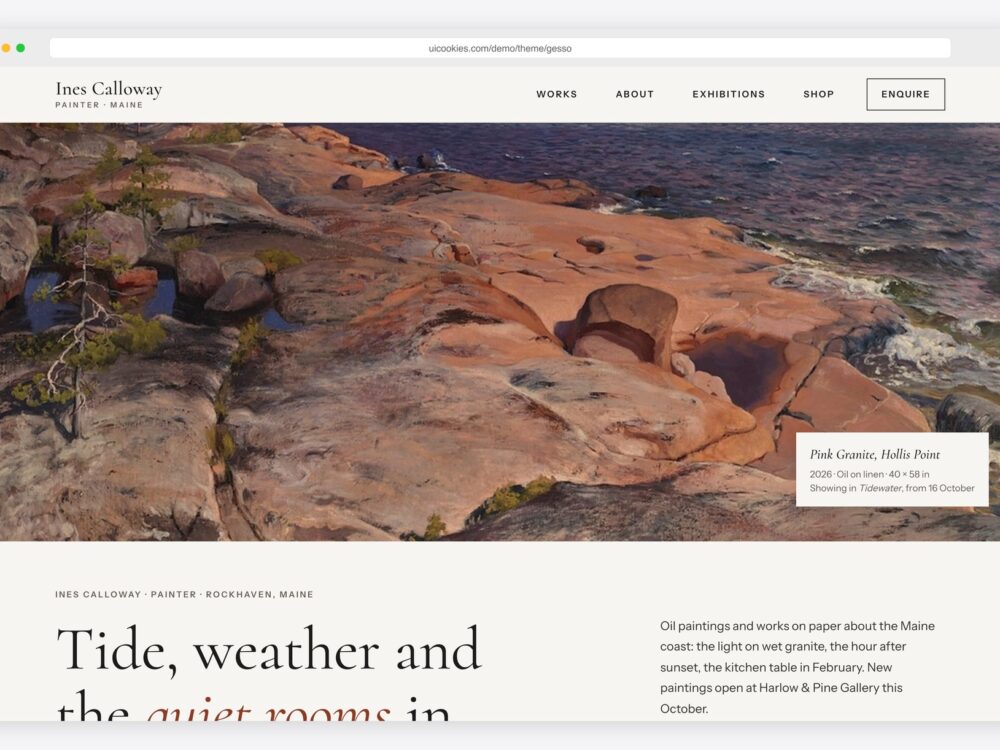 Gesso — Free Artist Portfolio Website Template preview