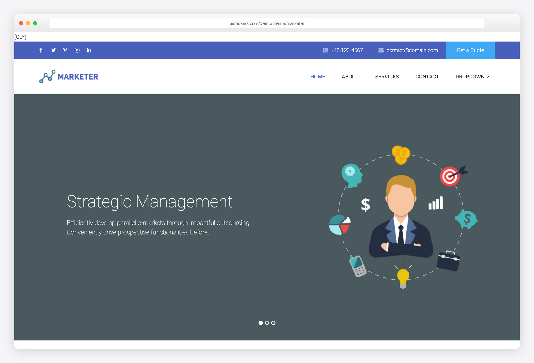 Marketer — free marketing & agency website template by uiCookies