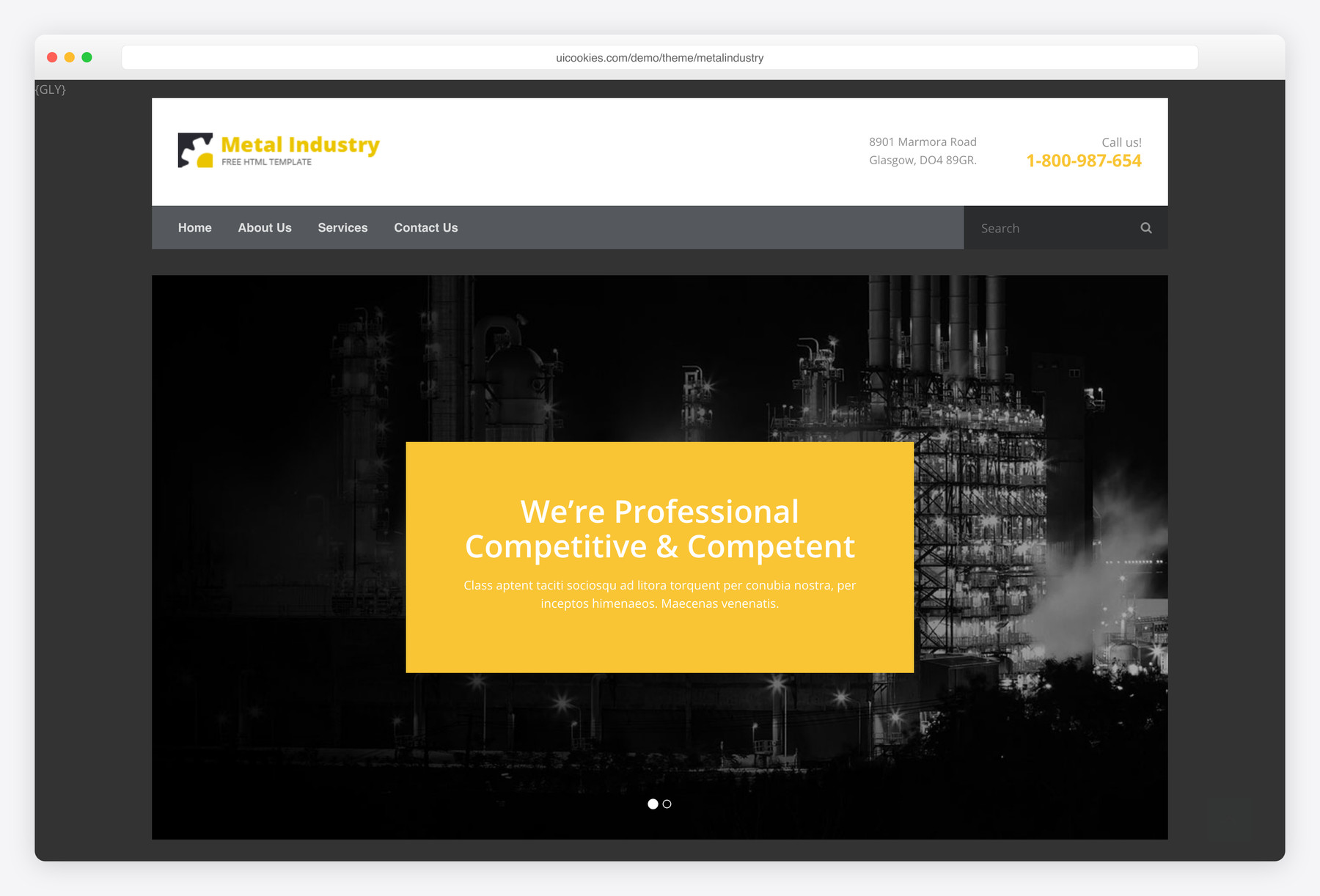 Metallix — free construction & industrial website template by uiCookies